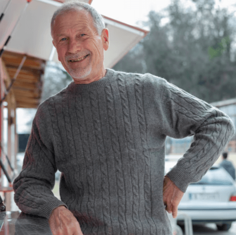 Senior man profile portrait